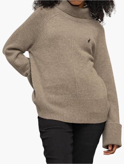 Polo Taupe Wendy Long Sleeve Knitted Jumper