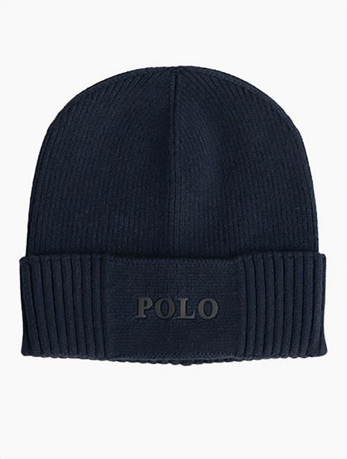 Polo Navy Ribbed Cuffed Beanie