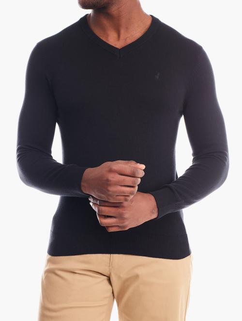 Polo Black Long Sleeve Essential V-Neck Knitwear