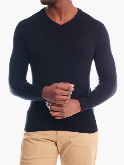 Polo Navy Long Sleeve Essential V-Neck Knitwear