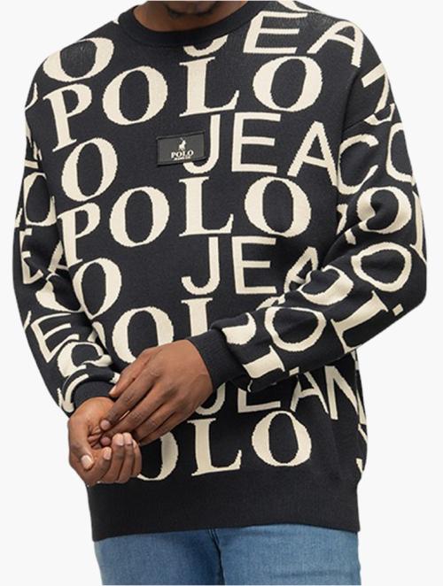 Polo Black Pjc Ls Monogram Knitwear