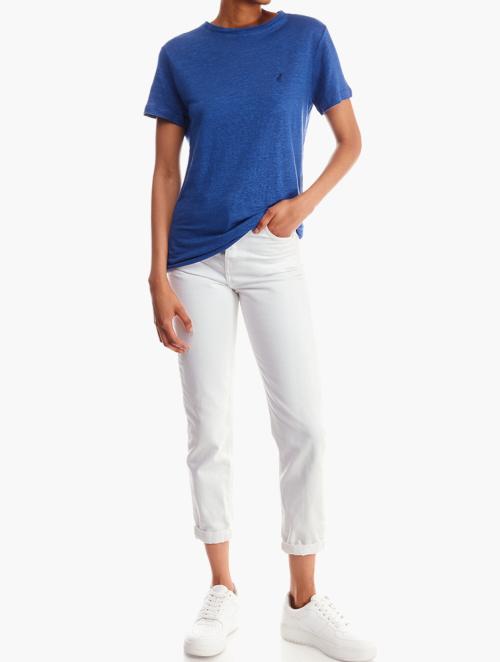 Polo Blue Linen Short Sleeve T-Shirt