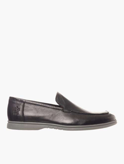 Polo Black Casual Leather Slip On