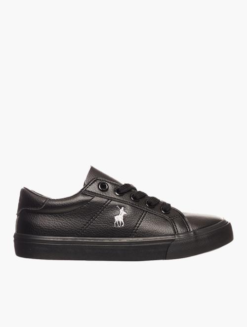 Polo Black Youths Classic Leather Sneakers