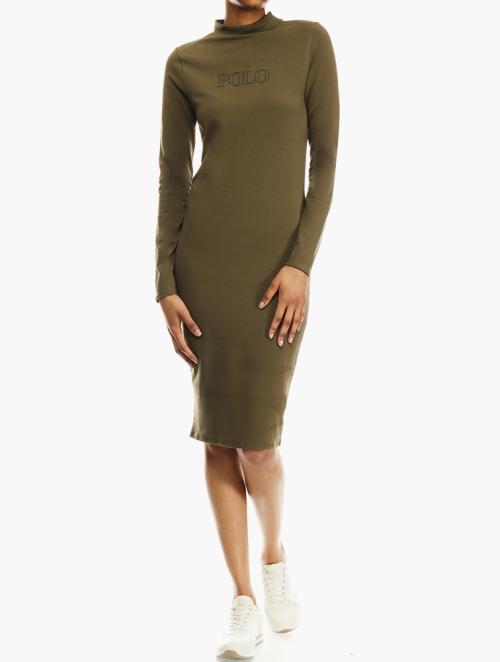 Polo Olive Long Sleeve Sport Dress