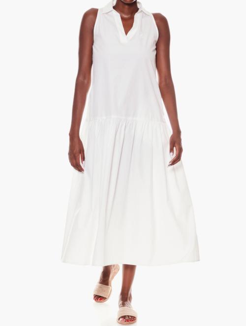 Polo White Tiered Poplin Dress