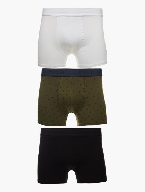 Polo Olive Tonal Knit Boxer Briefs 3 Pack