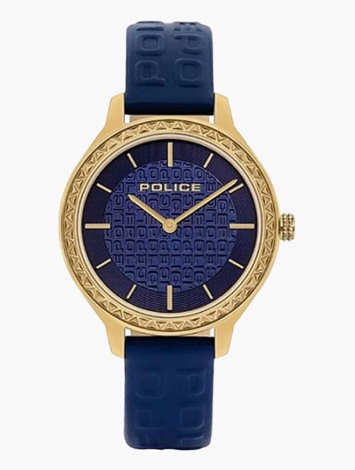 Police Navy & Gold Leather Cocora Watch