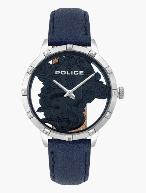 Police Pearl Navy Blue Leather Marietas Watch