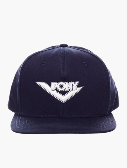 Pony Navy & White Pony Baseball Flat Peak Cap