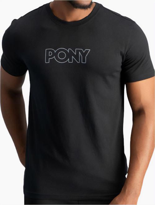 Pony Black  Court T-Shirt