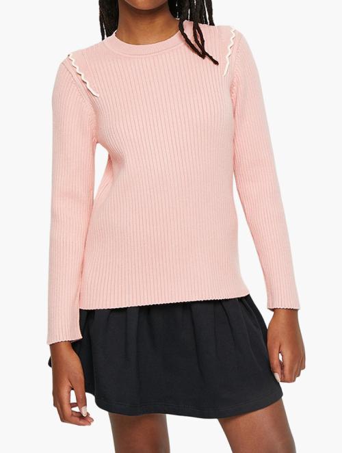 POP CANDY Girls Jersey With Frill Detail - Pink