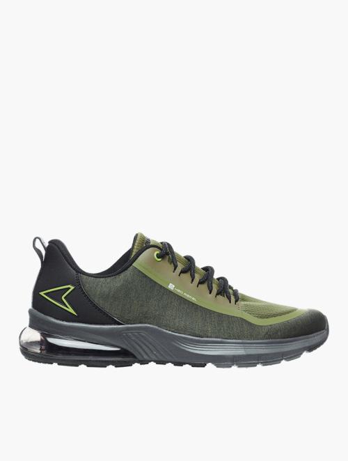 Power Grey & Olive Lace-Up Performance Trainers