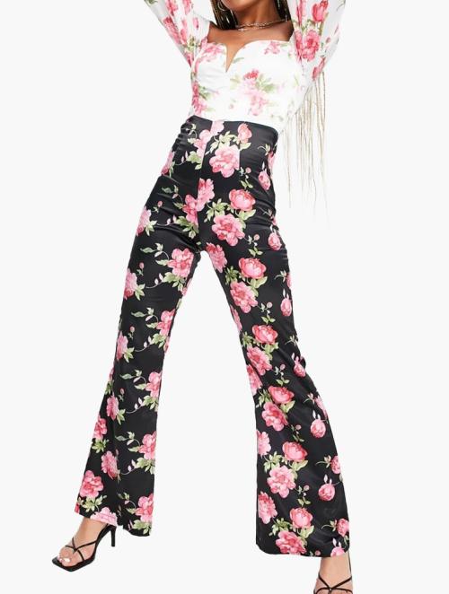 Pretty Darling Multi Two Tone Floral Off Shoulder Jumpsuit