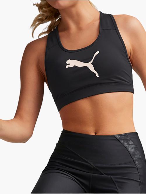 PUMA Black Mid 4Keeps Graphic Training Bra