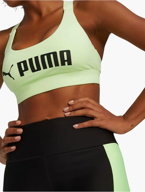 PUMA Green & Black Mid Impact Training Bra