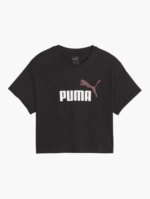 PUMA Black & Peach Smoothie Logo Cropped Tee
