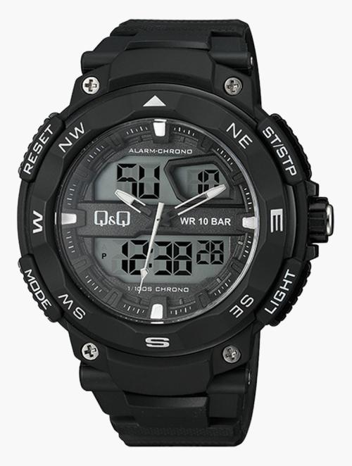 Q&Q Black Analog Digital Watch