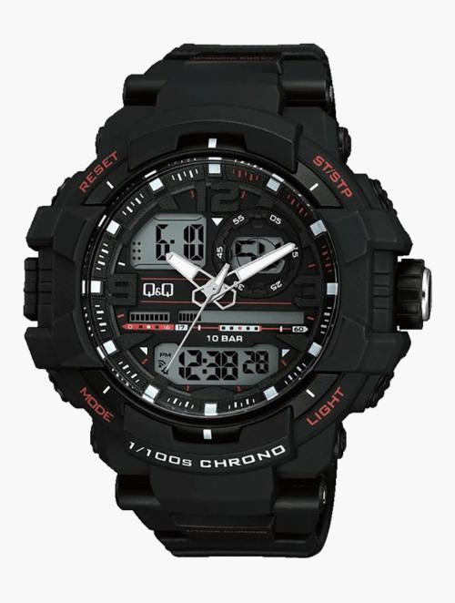 Q&Q Black Analog & Digital Watch