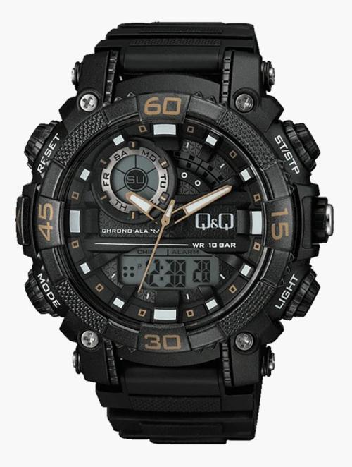 Q&Q Black Dual Time Sports Watch