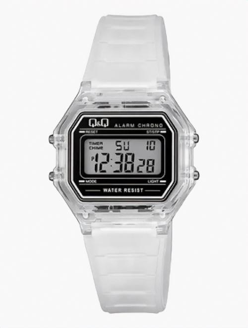 Q&Q Silver Digital Resin Square Watch