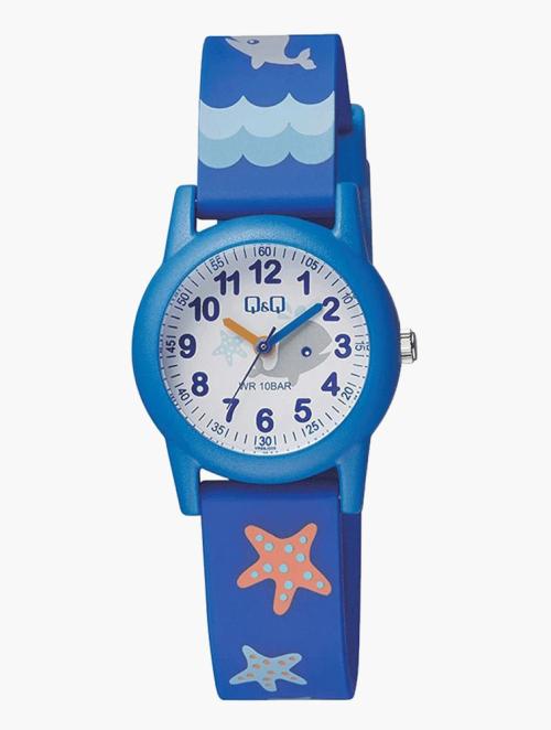Q&Q Blue & Multicolor Plastic Resin Watch