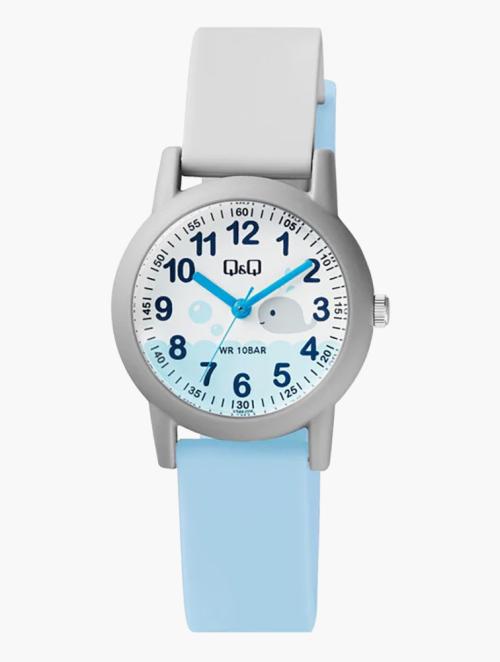 Q&Q Blue & White Resin Analog Watch