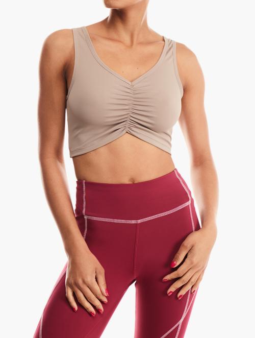 Reebok Bougry Studio Ruched Cropped Tank Top