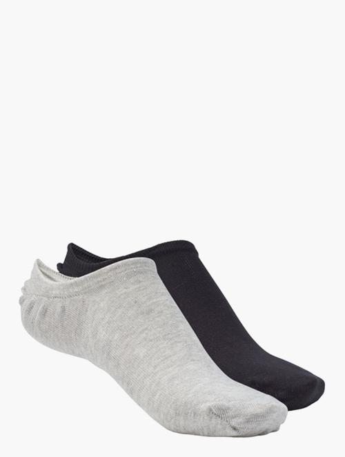 Reebok Grey & Black Invisible Sock 3 Pack