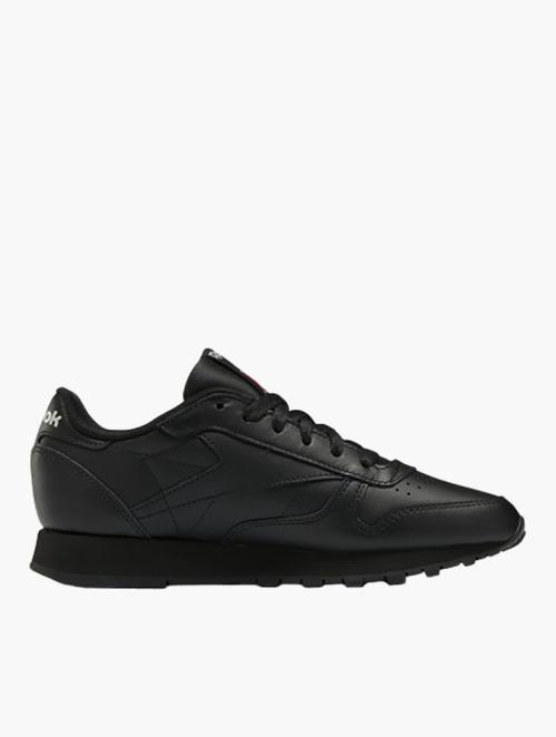 Reebok Core Black & Pure Grey Classic Leather Sneakers