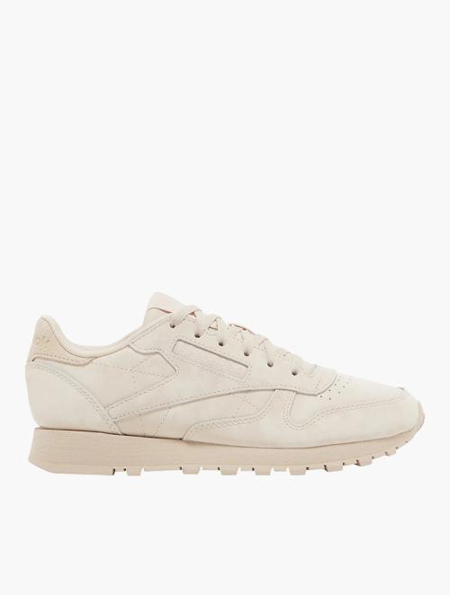 Reebok Soft Ecru Classic Leather Lace Up Sneakers