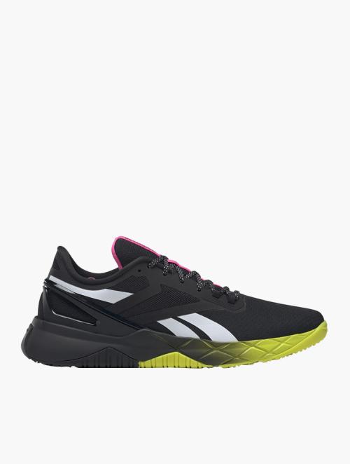 Reebok Core Black, Atomic Pink & Acid Yellow Nanoflex Tr Training Shoes