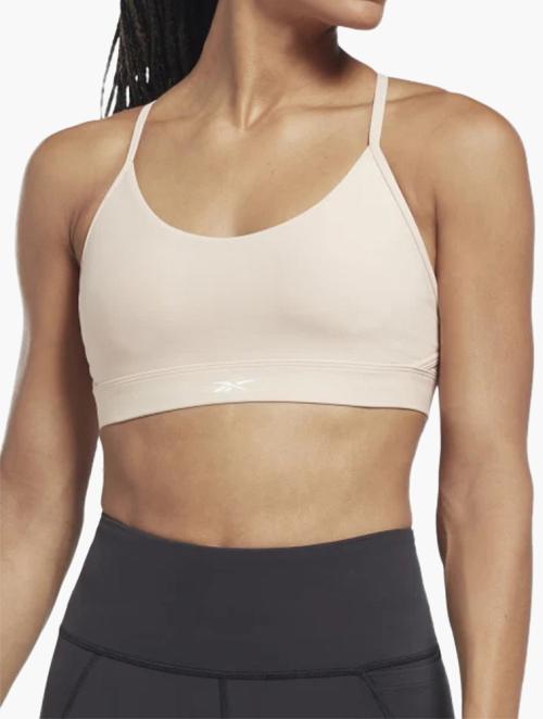 Reebok Soft Ecru Lux Strappy Sports Bra