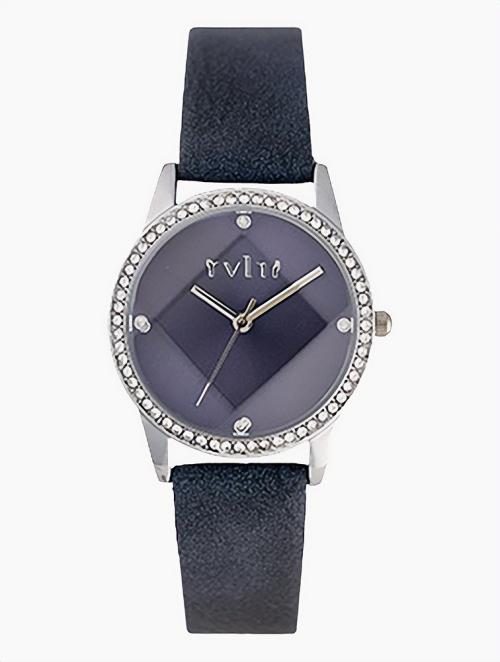 Revlri Navy & Silver Dial Essence Analog Watch