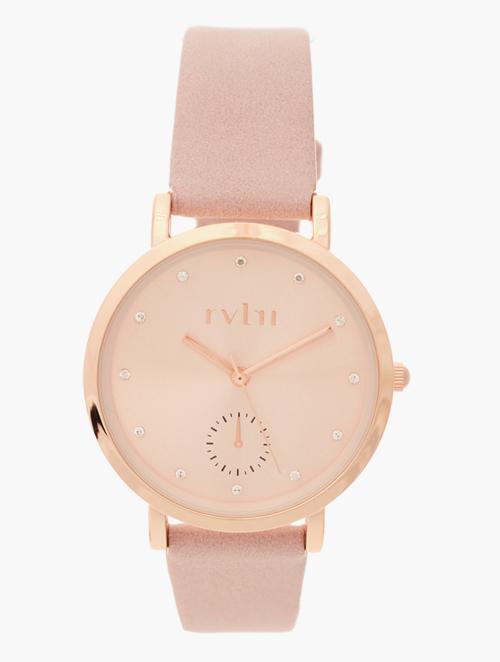 Revlri Rose Gold Stone Watch