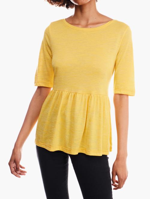 RFO Space Dyed Yellow Peplum Top 