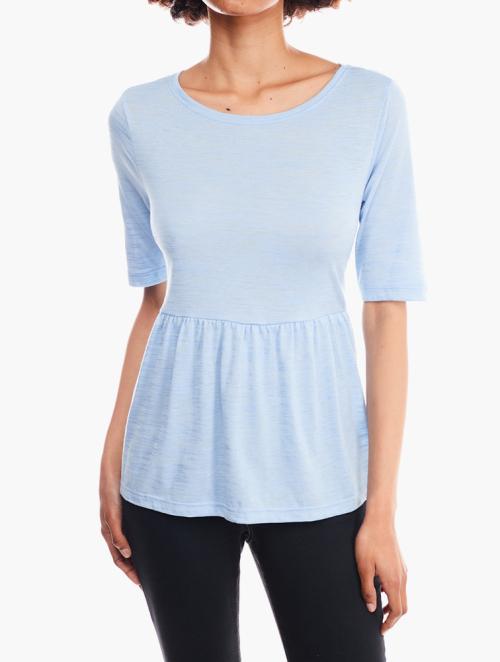 RFO Sapce Dyed Powder Blue Peplum Top 