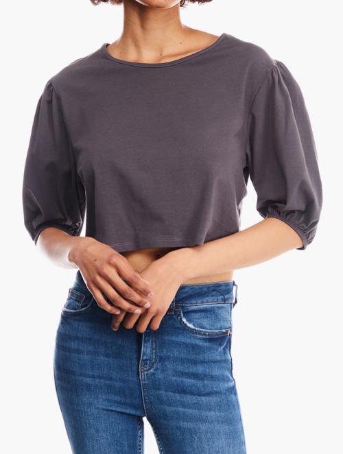 RFO  Charcoal Puff Sleeve Top