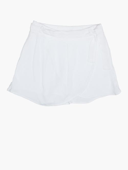 RFO Girls White Woven Skort W Tie Front