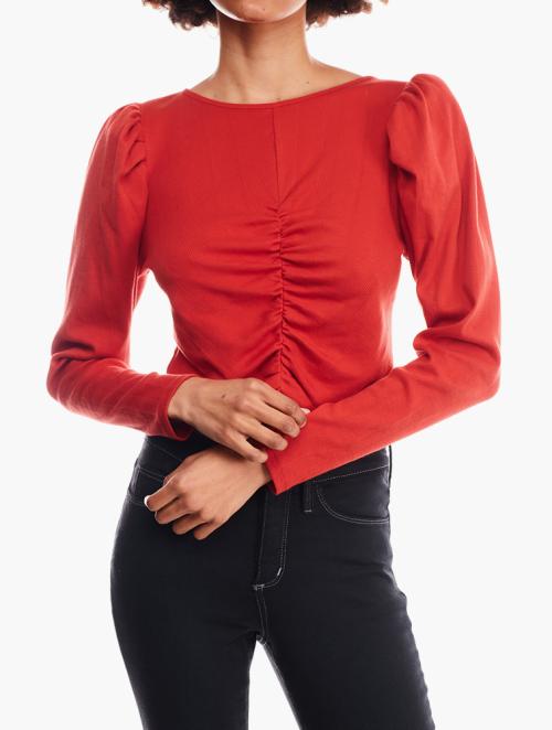 RFO Mantra Red Ruched Top