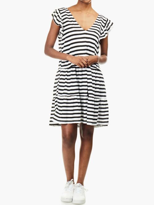 RFO Black & White Mini Dress Stripe