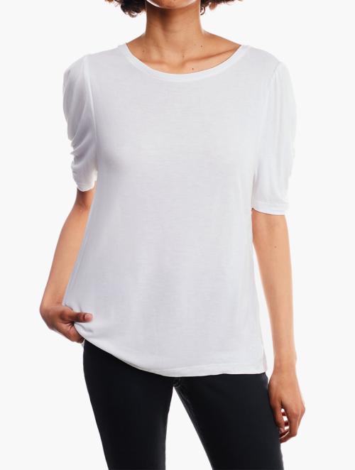 RFO White Ruching Short Sleeve Top 