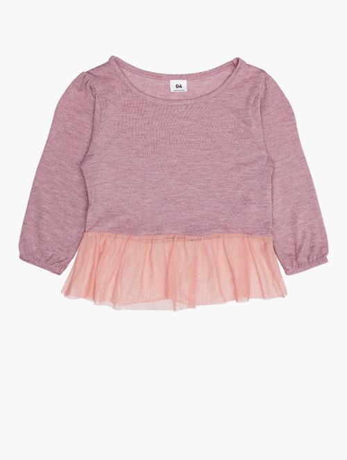 RFO Baby Girls  Rose Gold 3/4 Puff Sleeves Top