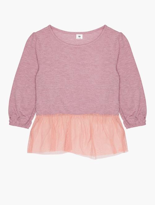 RFO Girls  Rose Gold 3/4 Puff Sleeves Top