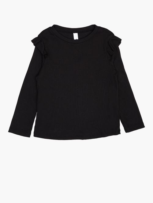 RFO Girls Black Frill Top