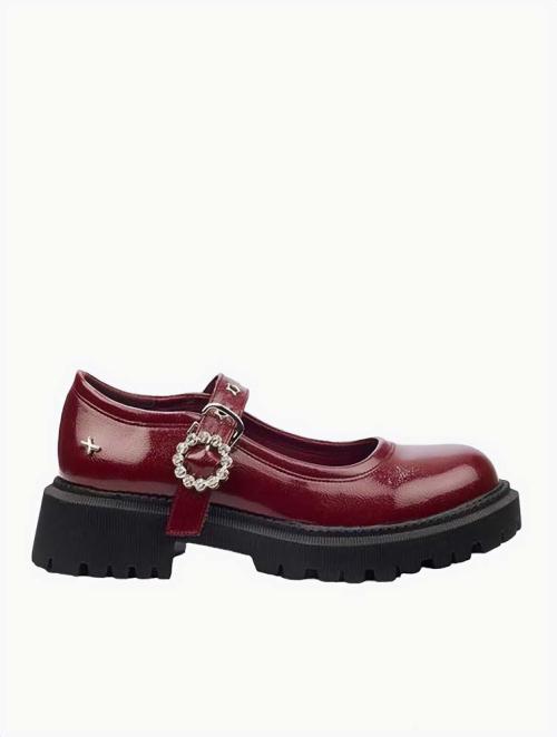 Rock & Co Wine CHAINZ 3 Faux Patent Loafers 