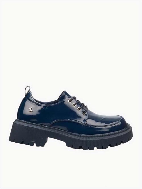 Rock & Co Navy CHAINZ 4 Faux Patent Loafers 