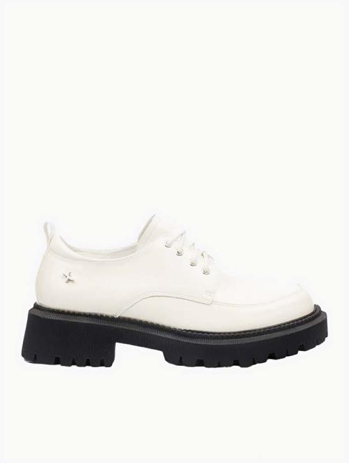 Rock & Co White CHAINZ 4 Faux Patent Loafers 