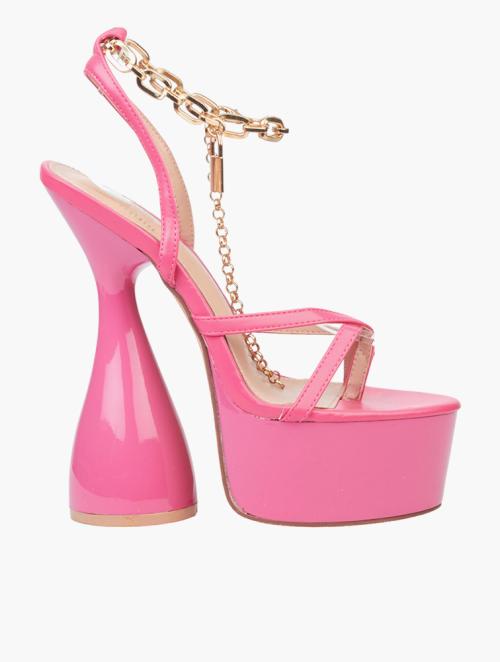Rock & Co Pink Chain Detail High Heel Sandals