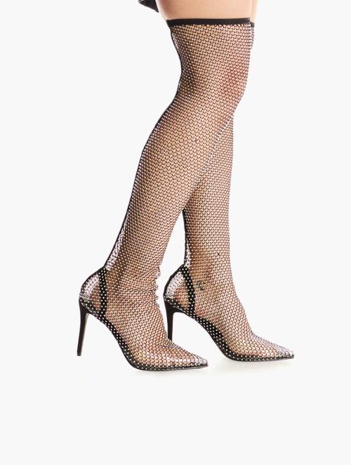 Rock & Co Black Hypnotic Mesh High Heels